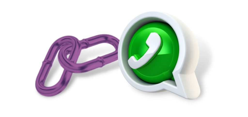 imagem de um símbolo de link junto com o ícone do whatsapp representando o texto de convertte whatsapp